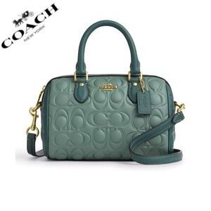 NWT COACH Mini Rowan Crossbody Bag In‎ Blocked Signature Leather